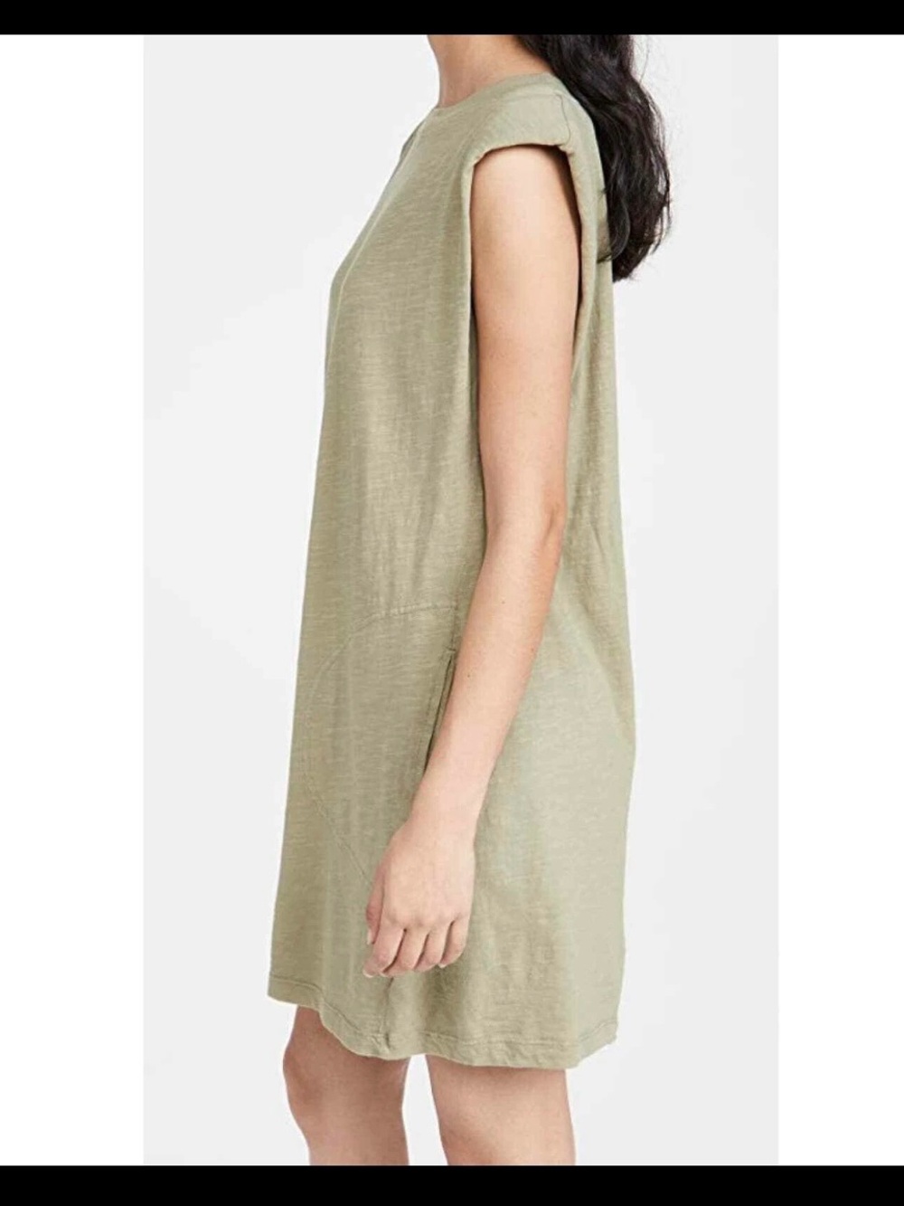 Velvet by Graham & spencer cotton Sleeveless Shift Dress Olive gauzy lightweight